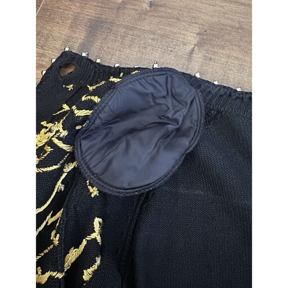 Vintage Michael Simon Black Gold Beaded Embroidered Sweater Cardigan Size 1 S/M - Picture 10 of 11